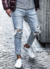 New Ripped Skinny Jeans mens Streetwear - ProTrendyz