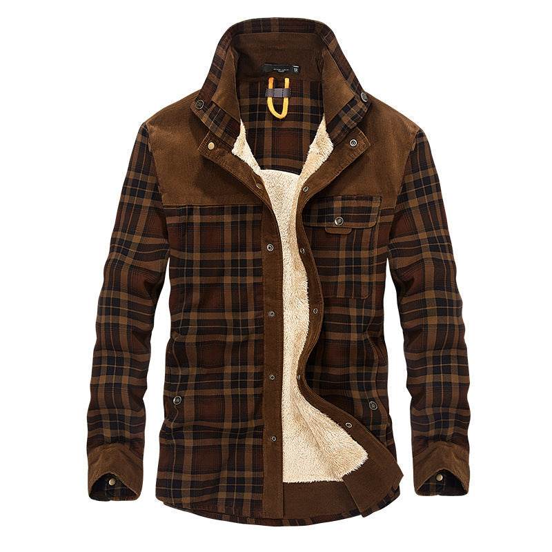 Winter Jacket Men Thicken Warm Fleece Jackets Coats Pure Cotton Plaid Jacket Military Clothes - ProTrendyz