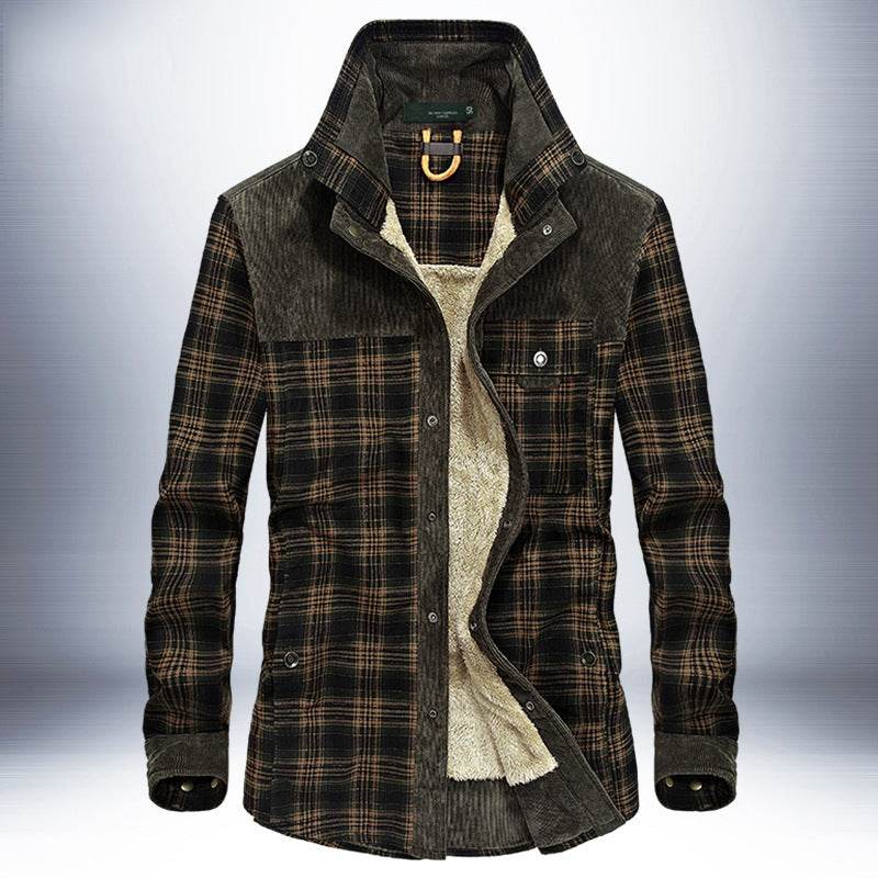 Winter Jacket Men Thicken Warm Fleece Jackets Coats Pure Cotton Plaid Jacket Military Clothes - ProTrendyz