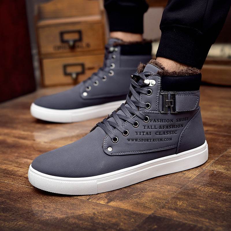 DEKABR Hot Men Shoes Fashion Warm Fur Winter Men Boots Autumn Leather Footwear For Man New High Top Canvas Casual Shoes Men - ProTrendyz