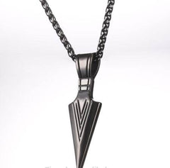 European America jewelry men stainless steel spear necklace with chain - ProTrendyz