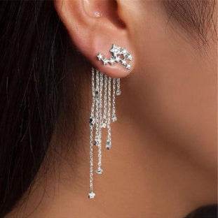 Shining Star Tassel Earrings Back Hanging Exquisite Earrings - ProTrendyz