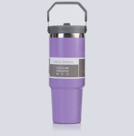 Portable Car Cup Stainless Steel Cup Travel Sports Water Bottle With Handle Cover Coffee Tumbler Cup - ProTrendyz