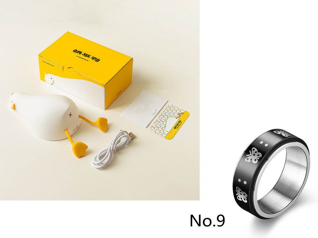 Lie Flat Duck Silicone Night Light Children's Bedside Table Lamp LED Smart With Sleep Night Light Pat Dimming Atmosphere Table Lamp Gift - ProTrendyz