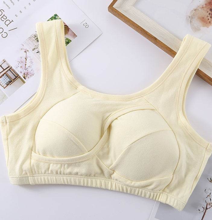 Plus Size Women Bra Ladies Cotton Quake-Proof Underwear Sleep Tops No Buckles Non Wire Lingerie With Removable Padded - ProTrendyz