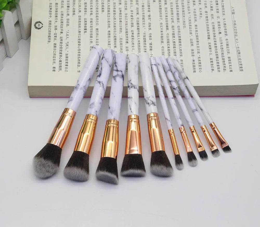 15 Marbled Design Makeup Brushes Set US - ProTrendyz