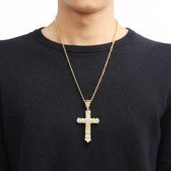Iced Out Mens Cross Necklace - ProTrendyz