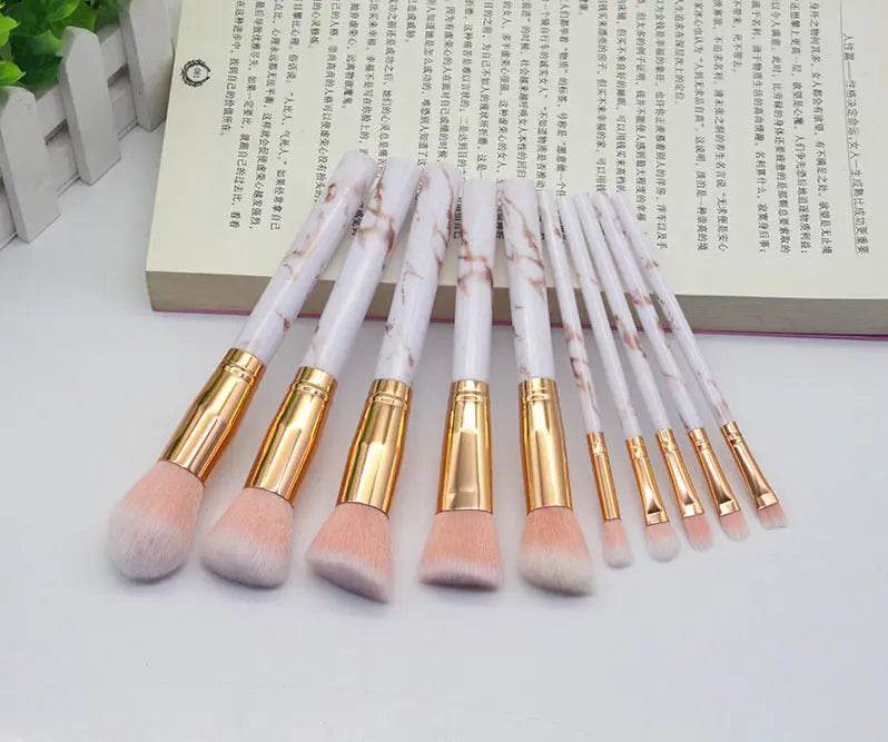 15 Marbled Design Makeup Brushes Set US - ProTrendyz