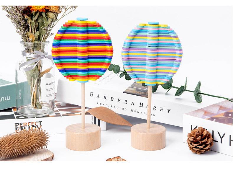 Solid Wooden Rotating Lollipop Fischer Series Creative Ornaments Decompression Toys Decompression Artifact Gyro - ProTrendyz