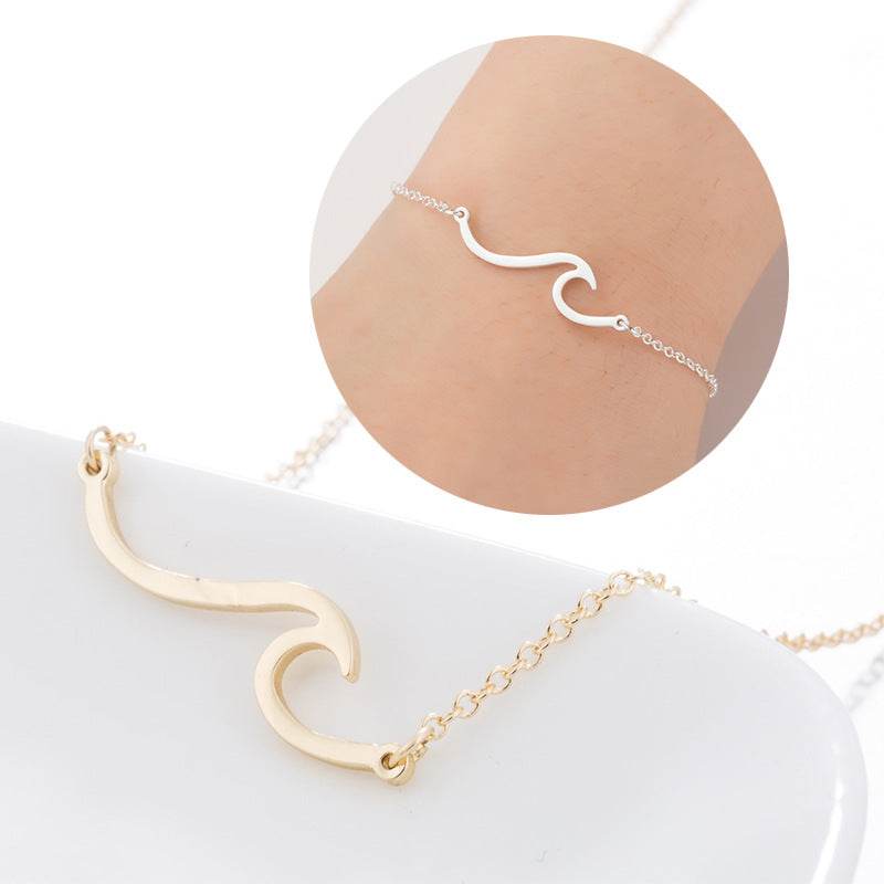Women's Fashion Simple Wave HAILANG Necklace Bracelet - ProTrendyz