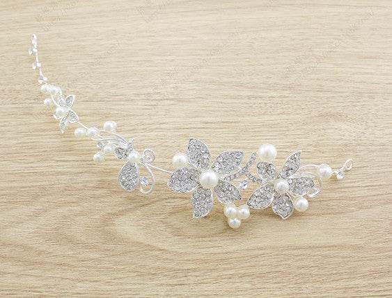 Butterfly Bridal Jewelry Set Chain Pearl Jewelry Three Piece Bridal Soft Chain Headdress Bridal Jewelry Set - ProTrendyz