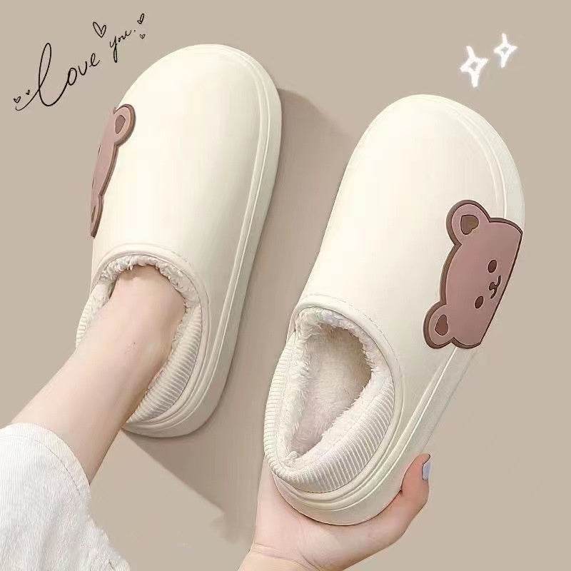 Bear Fluffy Slippers Winter House Shoes For Women - ProTrendyz