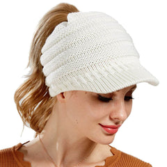 Women Ponytail Beanies Autumn Winter Hats Female Soft Knitting Caps Warm Ladies Skullies - ProTrendyz