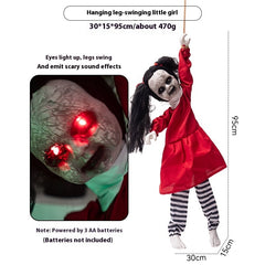Halloween Swing Arm Red Clothes Kick Girl Hanging Ghost Decorative Pendant