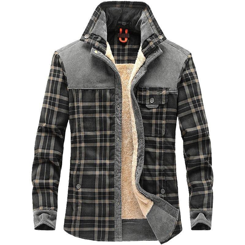 Winter Jacket Men Thicken Warm Fleece Jackets Coats Pure Cotton Plaid Jacket Military Clothes - ProTrendyz