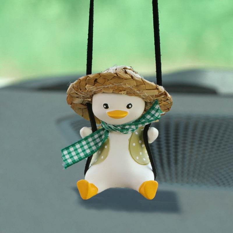 Car Pendant Cute Anime Little Duck Swing Auto Rearview Mirror Hanging Ornaments Interior Decoraction Accessories For Girls Gifts - ProTrendyz
