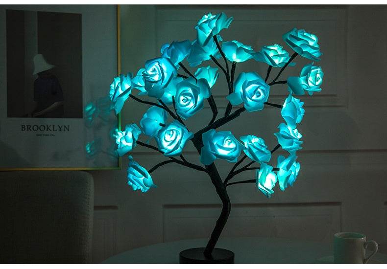Rose Flower Lamp USB Battery Operated LED Table Lamp Bonsai Tree Night Lights Garland Bedroom Decoration Lights Home Decor - ProTrendyz