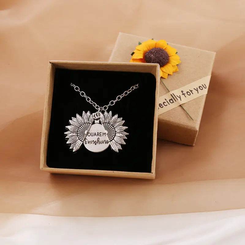 You Are My Sunshine Sunflower Necklace Women Men US - ProTrendyz