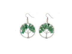 Natural Crystal Crushed Stone Tree Wishing Tree Earrings Crystal Tree Earrings Jewelry - ProTrendyz
