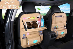 Universal Multifunctional Car Seat Bag with Foldable Table PU Leather Multi-pocket - ProTrendyz