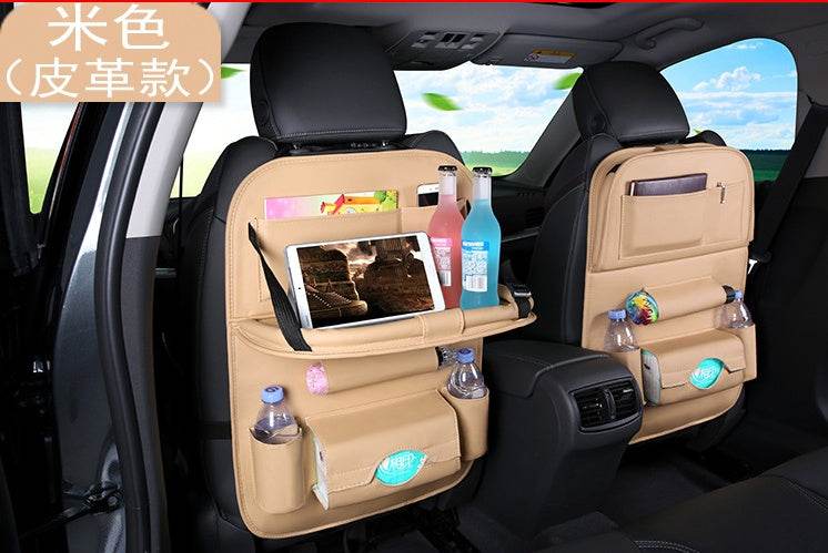 Universal Multifunctional Car Seat Bag with Foldable Table PU Leather Multi-pocket - ProTrendyz