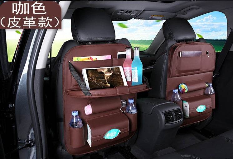 Universal Multifunctional Car Seat Bag with Foldable Table PU Leather Multi-pocket - ProTrendyz