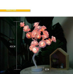 Rose Flower Lamp USB Battery Operated LED Table Lamp Bonsai Tree Night Lights Garland Bedroom Decoration Lights Home Decor - ProTrendyz