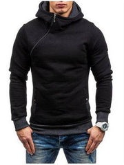 Brand Hoodie Oblique Zipper Solid Color Hoodies Men Fashion Tracksuit Male Sweatshirt Hoody Mens - ProTrendyz