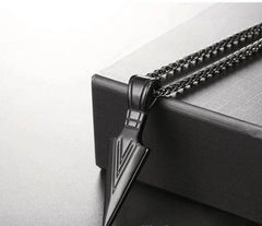 European America jewelry men stainless steel spear necklace with chain - ProTrendyz