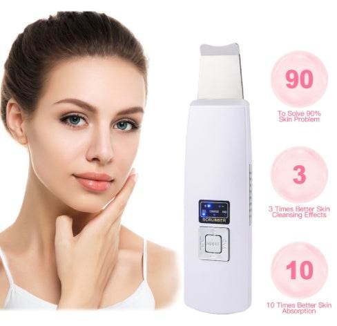 Ultrasonic Skin Scrubber Face Cleanser Blackhead Acne Removal Facial Spa Vibration Massager Ultrasound Peeling Clean Machine 394 - ProTrendyz