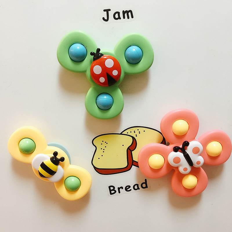 Kids Gyro Insect Sucker Spinner Rattle Bathroom Bath Toys Table Dinner Appease Toys for Baby Toddlers - ProTrendyz