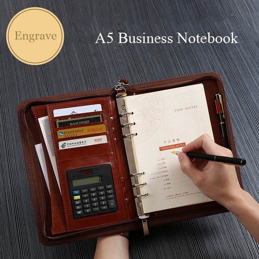 A5 Business Manager Folder Creative Zipper Bag Office Folder Work Meeting Record Book - ProTrendyz