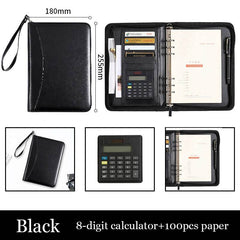 A5 Business Manager Folder Creative Zipper Bag Office Folder Work Meeting Record Book - ProTrendyz