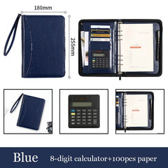 A5 Business Manager Folder Creative Zipper Bag Office Folder Work Meeting Record Book - ProTrendyz