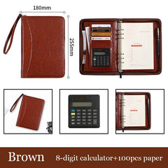 A5 Business Manager Folder Creative Zipper Bag Office Folder Work Meeting Record Book - ProTrendyz