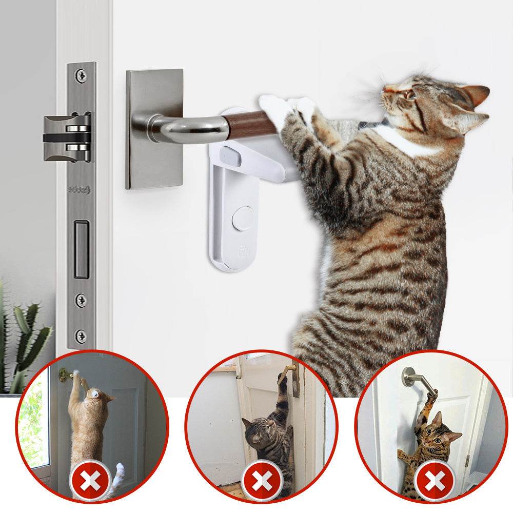 Children's Door Lever Lock Opening Artifact Anti-cat Anti-pet Room Easy To Install And Use - ProTrendyz