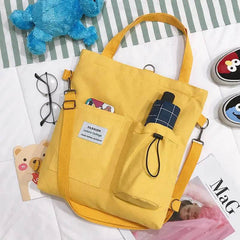 Harajuku Canvas Bags Students Handbag With Pockets Preppy Buckpack Shoulder Bag For Women US - ProTrendyz