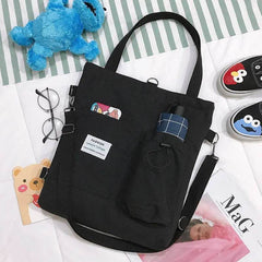 Harajuku Canvas Bags Students Handbag With Pockets Preppy Buckpack Shoulder Bag For Women US - ProTrendyz