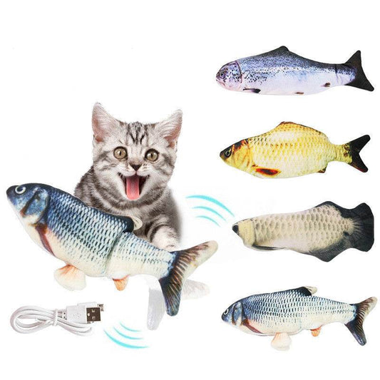 Electric Funny Cat Simulation Fish Beating Usb Jumping Cat Toy - ProTrendyz