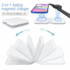 2 in 1 Magnetic Wireless Charger 15W Charging Dock Wireless QI Fast Charger - ProTrendyz