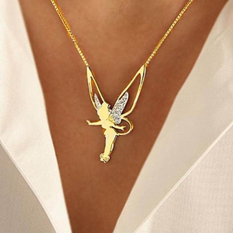 Diamond Angel Wings Necklace Charm Fashion Jewelry - ProTrendyz