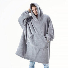 Hoodie Sweatshirt With Big Pocket Tops Sweater Comfortable Loose Double-Sided Fleece Thicker Wearable Blanket - ProTrendyz