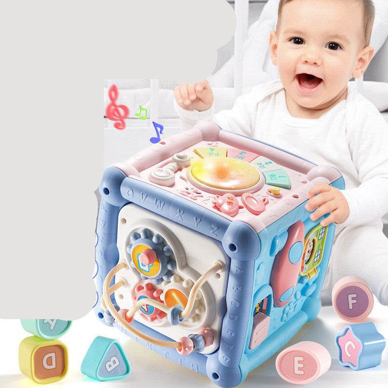 Baby Musical Box Toddler Funny Hand Drum Toy Baby Activity Cube Geometric Blocks - ProTrendyz