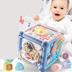 Baby Musical Box Toddler Funny Hand Drum Toy Baby Activity Cube Geometric Blocks - ProTrendyz