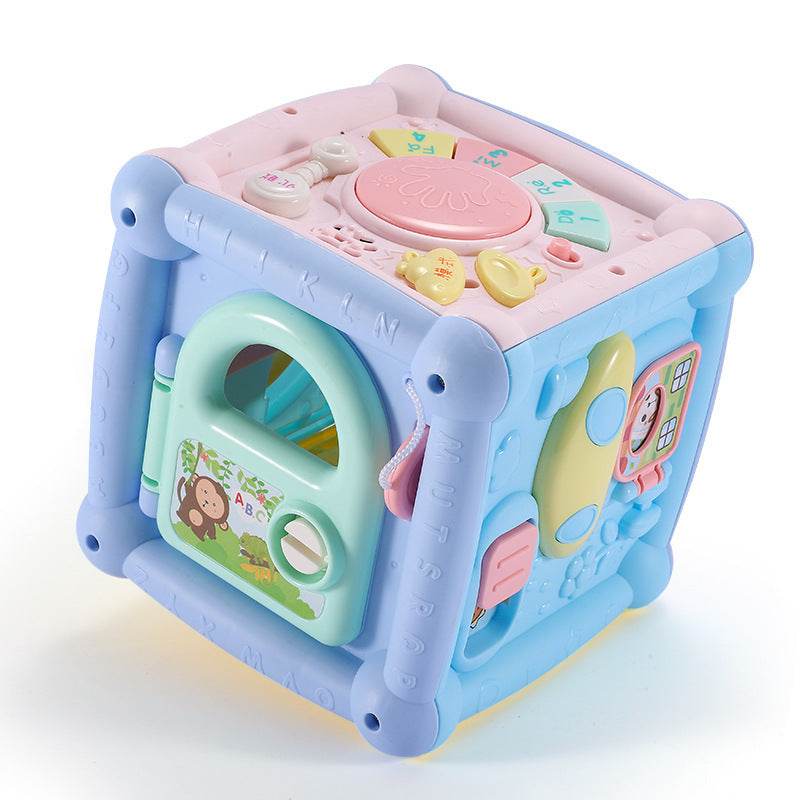 Baby Musical Box Toddler Funny Hand Drum Toy Baby Activity Cube Geometric Blocks - ProTrendyz