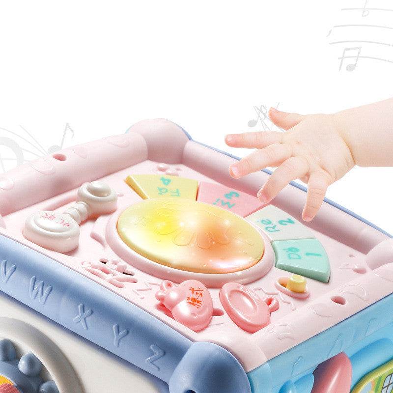 Baby Musical Box Toddler Funny Hand Drum Toy Baby Activity Cube Geometric Blocks - ProTrendyz