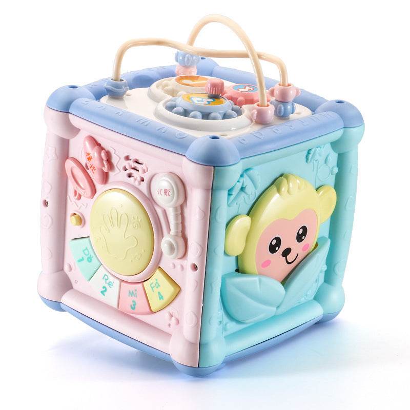 Baby Musical Box Toddler Funny Hand Drum Toy Baby Activity Cube Geometric Blocks - ProTrendyz