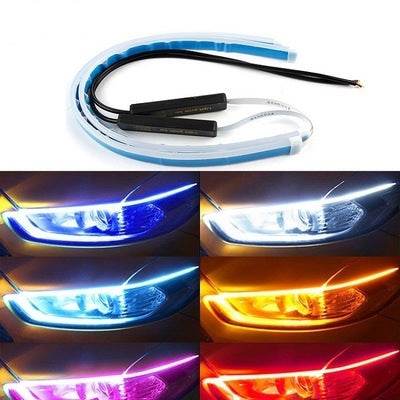 Led DRL Car Daytime Running Lights Flexible Waterproof Auto Turn Signal Yellow Brake Side Headlights Light Car Accessories - ProTrendyz