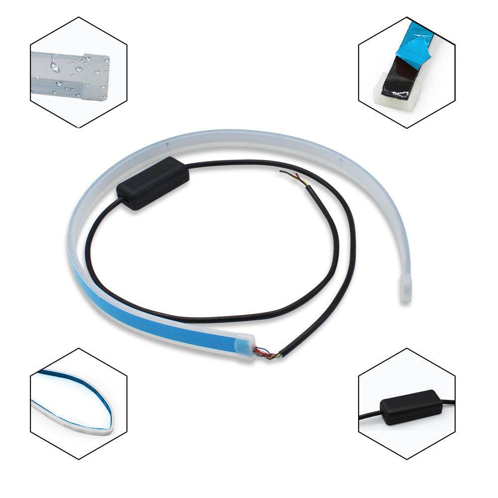 Led DRL Car Daytime Running Lights Flexible Waterproof Auto Turn Signal Yellow Brake Side Headlights Light Car Accessories - ProTrendyz