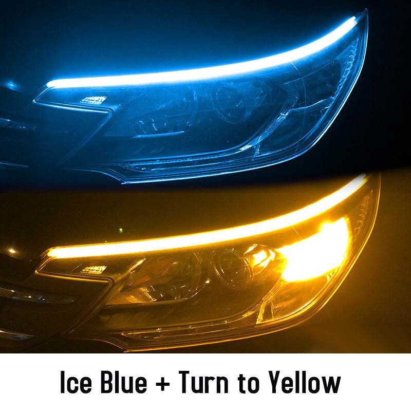 Led DRL Car Daytime Running Lights Flexible Waterproof Auto Turn Signal Yellow Brake Side Headlights Light Car Accessories - ProTrendyz